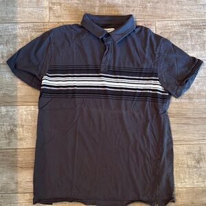 Hang Ten Dark Gray Polo with Stripes 🔴